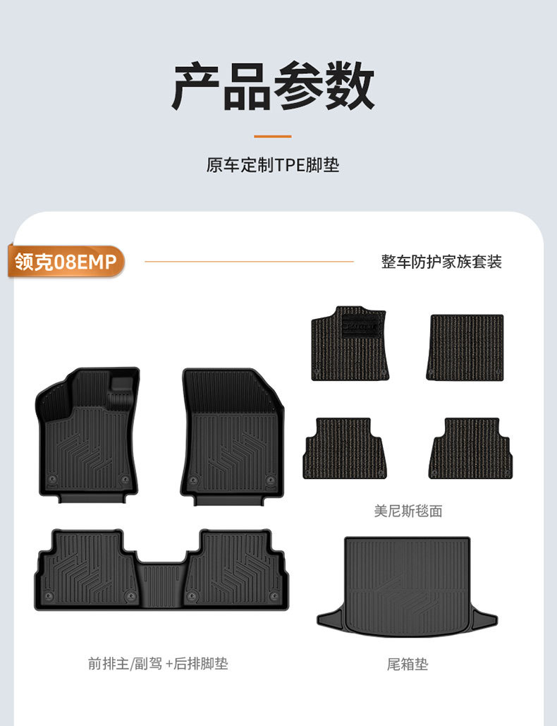 Suitable for Lynk & Co 03 06 08 10 Z20 900 Special All-Weather Tpe Car Floor Mats and Car Accessories
