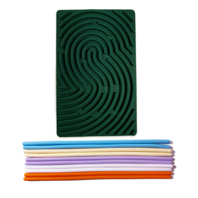 직사각형 짙은 녹색 양면 재생 가능(실리콘 플레이트 1개 + 실리콘 스트립 10개 포함) 129g