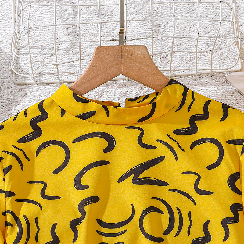 Mädchen Langarm Prinzessinnenkleid Mit Druck Für Den Herbst_voghion.com