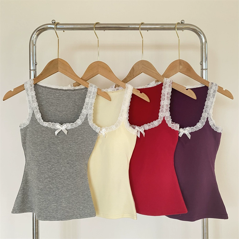 Кружевной жилет с бантом