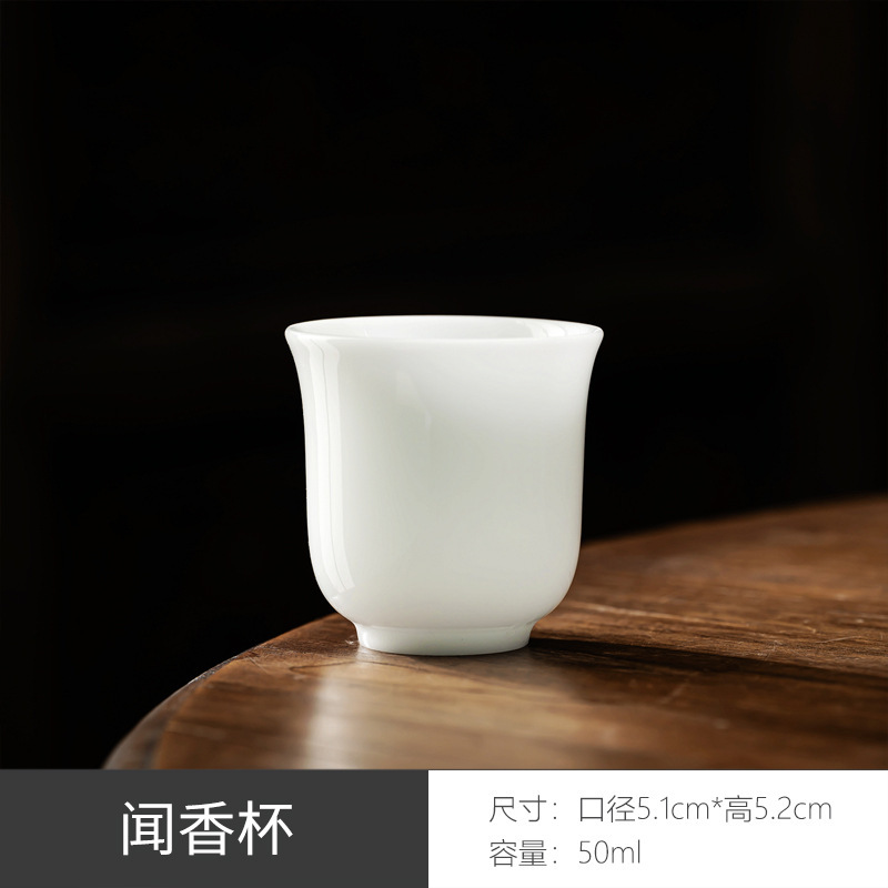 ハイエンドの氷翡翠磁器ティーカップ、小さな徳化白磁ティーカップ、カンフーティーセット、カスタムロゴ付きティーカップ|undefined