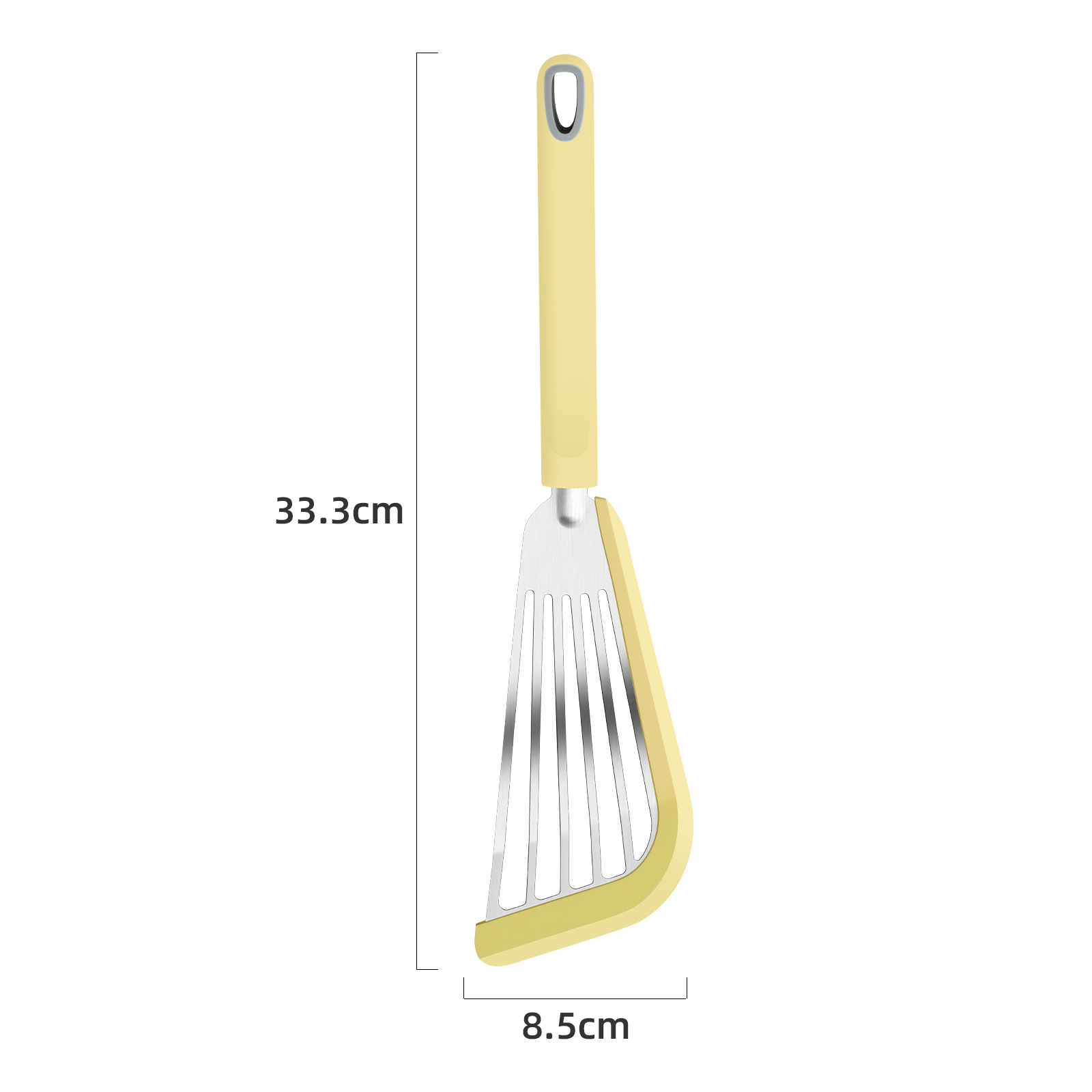 33.3cm 스테인리스 스틸 + 노란색 실리콘 손잡이
