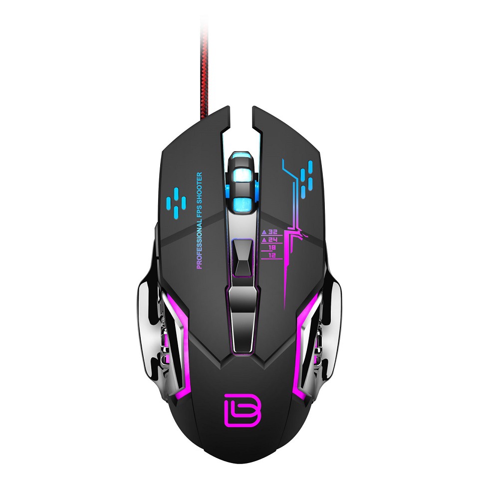 BAJEAL G8 Fire Wheel Mechanical Wired Gaming E-sports Mouse for Computer and Laptop, Illuminated USB Competitive Mouse