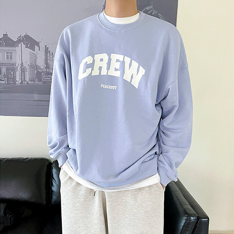 [Clearance] Round Neck Sweatshirt Spring and Autumn Korean Style Fashionable Loose Hong Kong Style ins Fashionable Brand Letter Printing Outside for Boys