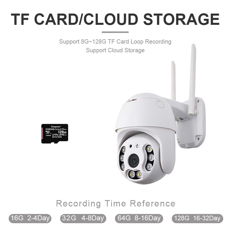 Cámara de Seguridad HD Tipo Domo TUYA 3MP de ABS y PC con Detección de Movimiento para Exterior
