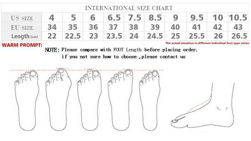 Footwear footwear size chart with foot-length and regional size columns