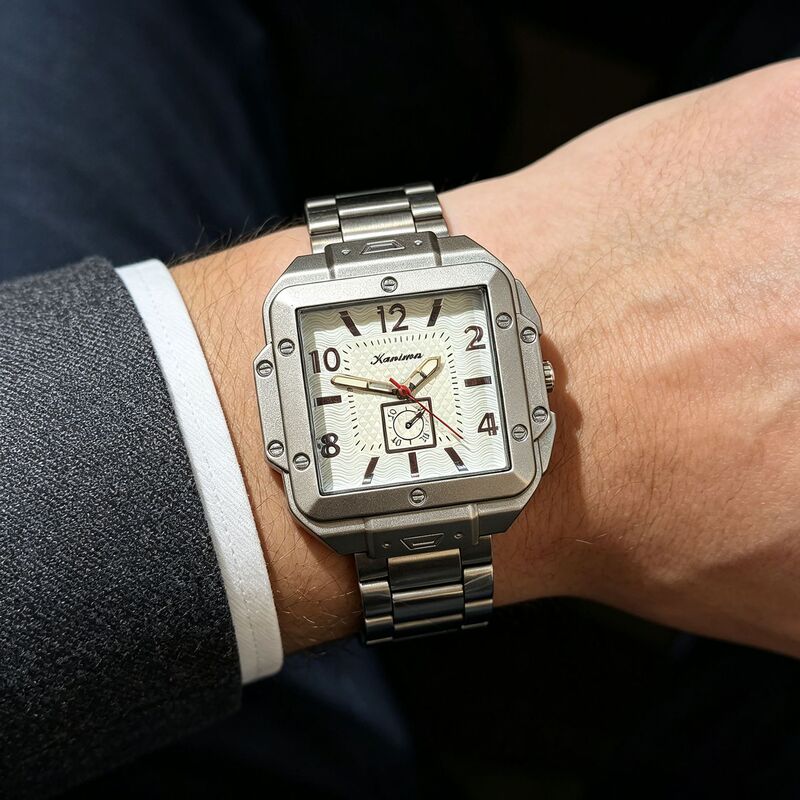 Cross-border foreign trade men's large dial square steel band business watch, high-quality versatile and stylish quartz watch for men Cross-border foreign trade men's large dial square steel band business watch, high-quality versatile and stylish quartz watch for men