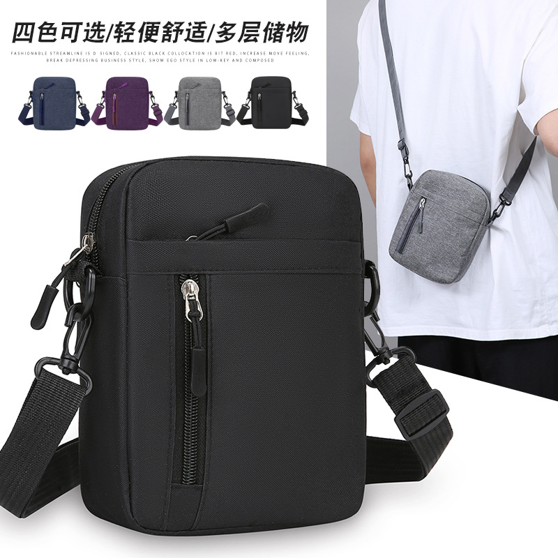 2025 bolso de hombro de nuevo estilo transfronterizo para hombre bolso de teléfono móvil de nailon ligero y versátil bolso de mensajero de viaje simple de moda para mujer