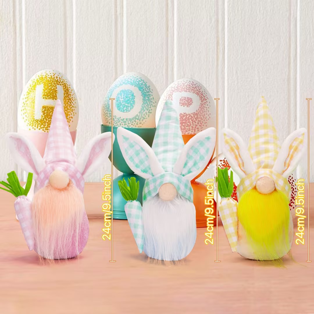 Nueva muñeca de conejo de Pascua luminosa muñeca sin rostro decoración lindo enano decoración de vacaciones suministros al por mayor