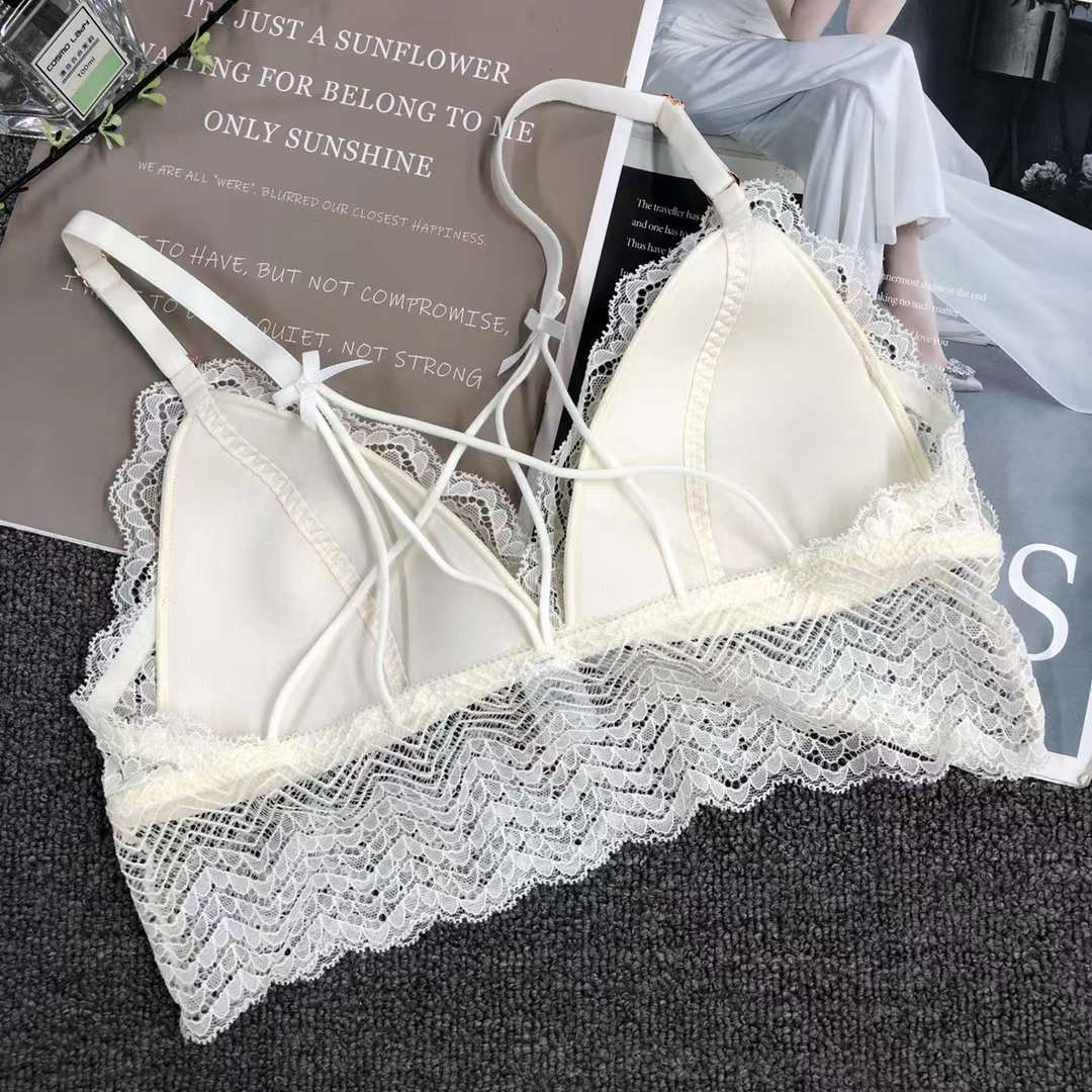 Nuevo chaleco sin costura de alta elasticidad fija copa de mujer chaleco sin anillo de acero sujetador de encaje ropa interior deportiva mujer al por mayor