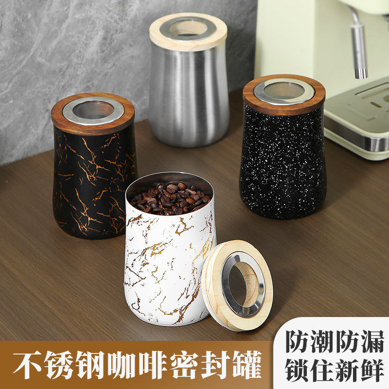 Stainless Steel Visual Glass Lid Sealed Jar Seasoning Jar Seasoning Jar Storage Jar Tea Jar Moisture-Proof Jar Snack Jar