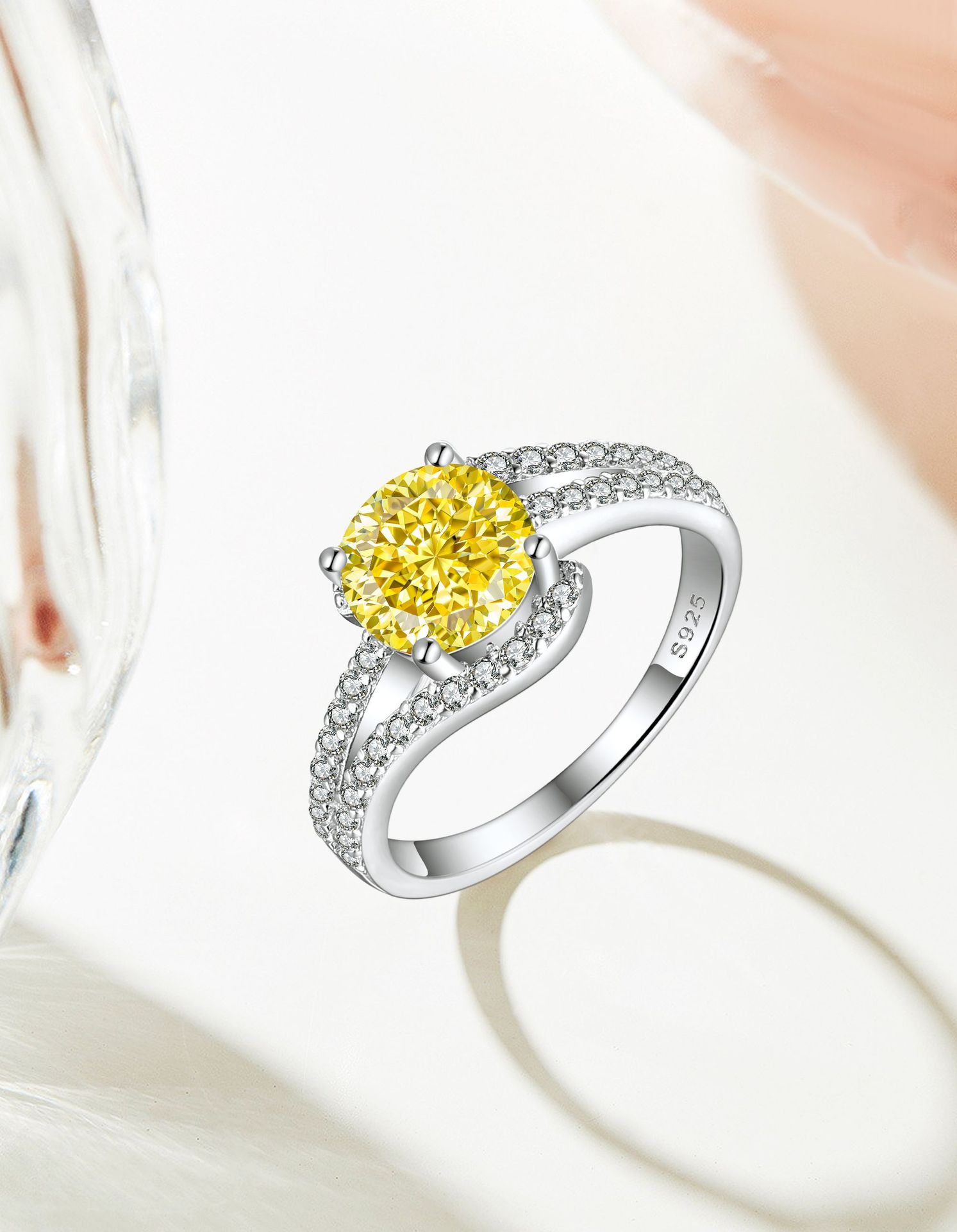7g Weight High Carbon Diamond Inlay Material Rings Classification 1 Piece Quantity Holiday, Daily Occasion 925 Sterling Silver Material Water Droplets Pattern Women's Gender Inlay Design Simple Style, Classic Style Style 925 Sterling Silver High Carbon Diamond Water Droplets Rings 5
