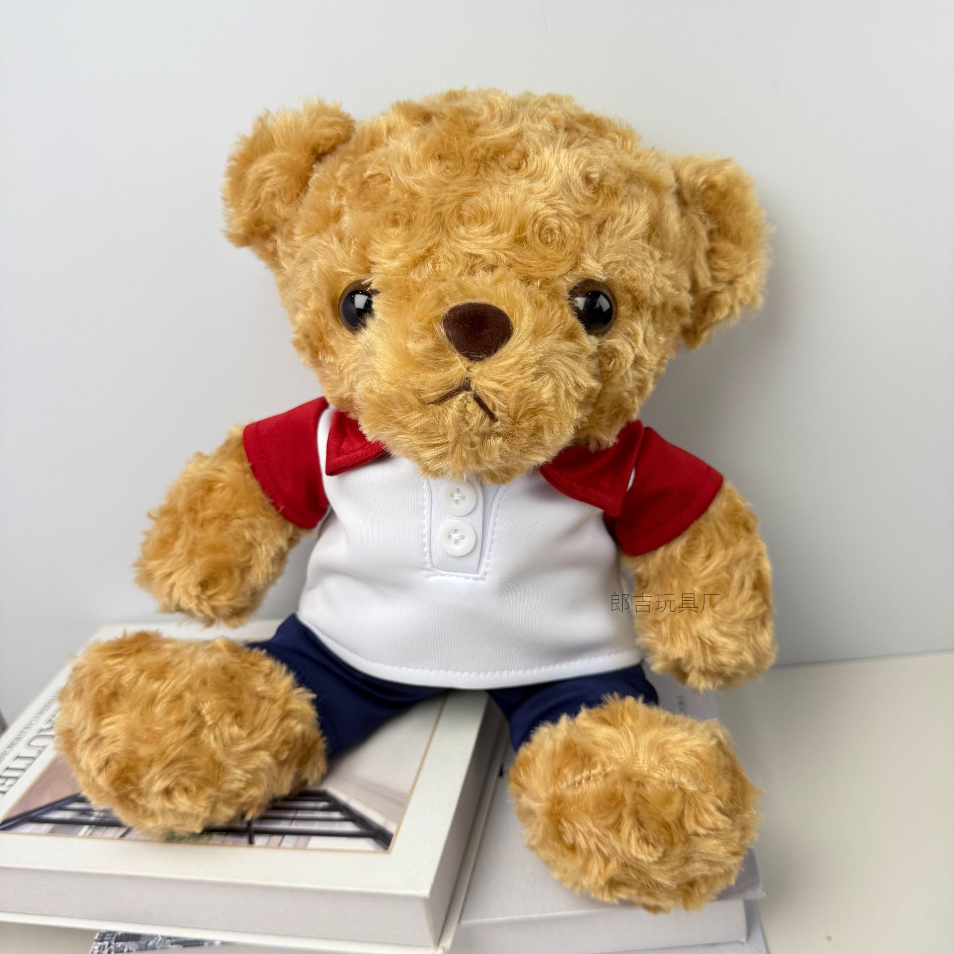 Uniformes escolares de vestir osos de peluche juguetes de peluche logotipo de impresión muñeca escuela temporada de graduación oso regalo