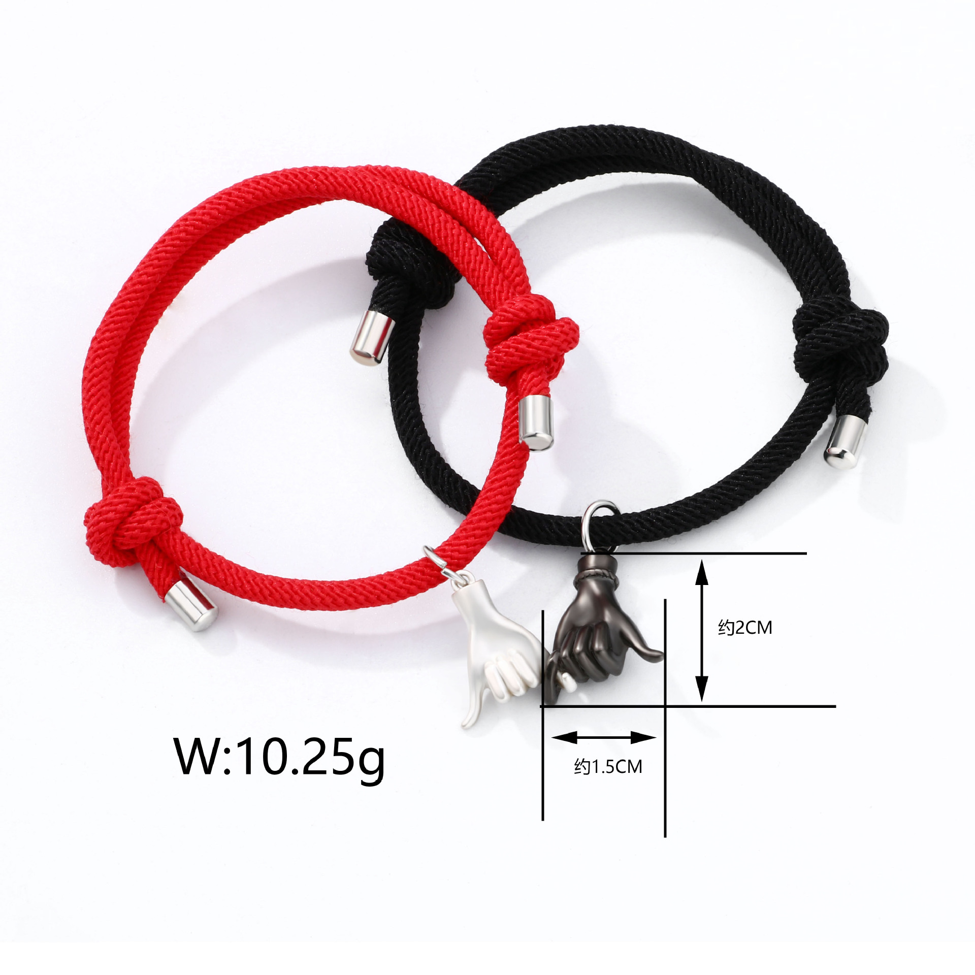 Casual Simple Style Gesture Alloy Rope Plating Valentine's Day Couple Drawstring Bracelets display picture 3