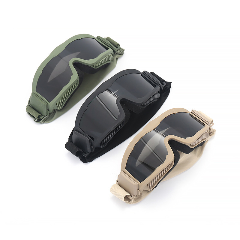 Gogle taktyczne Alpha, okulary strzeleckie z trzema soczewkami, wentylatory armii pustynnej, sprzęt CS, torba materiałowa odporna na wybuchy_voghion.com