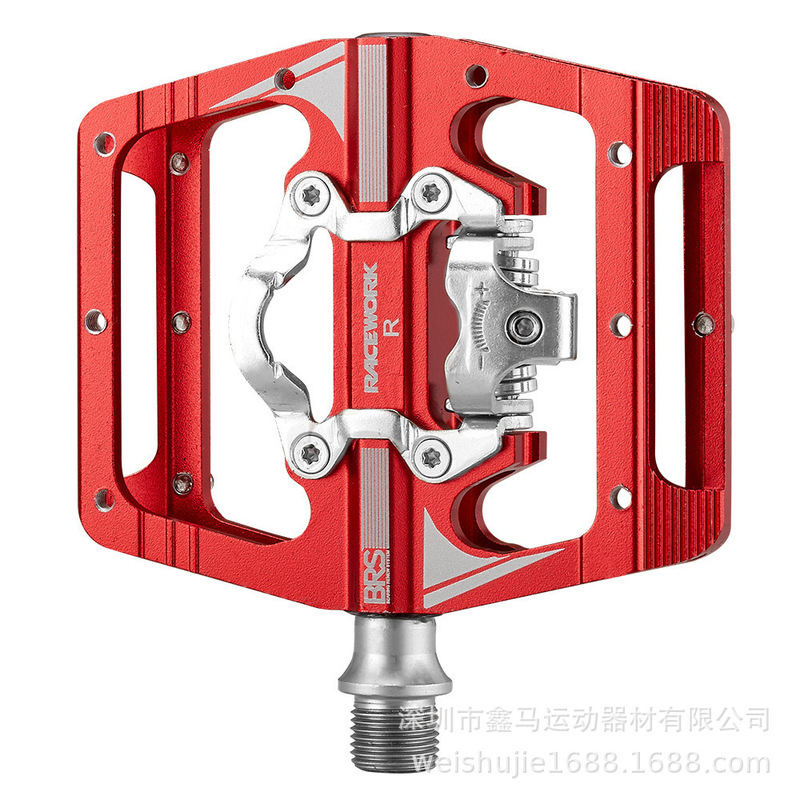 Cross-border mountain bike Peilin aluminum alloy lock pedal flat pedal riding equipment SPD non-clip bearing pedal