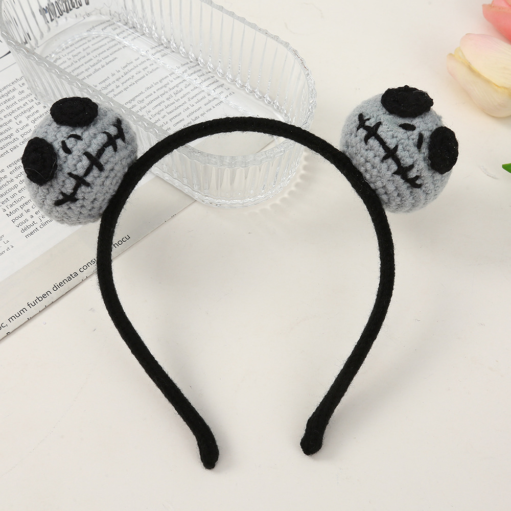195g Weight Hair Band Hair Accessories Type 1 Piece Quantity Holiday, Festival Occasion yarn Material Halloween Festival Pumpkin, Snowman, Skull Pattern Women's Gender Cute Style Halloween Cute Women's Pumpkin Snowman Skull Yarn Hair Band 6