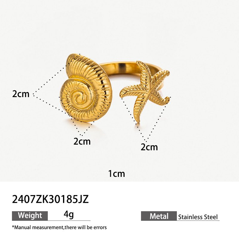 Anillo de acero inoxidable europeo y americano de diseño de nicho femenino conchas anillo de moda para mujeres joyerías