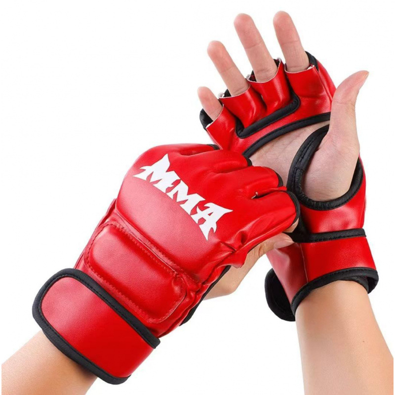Guantes de boxeo de entrenamiento para niños de boxeo para adultos con medio dedo Sanda