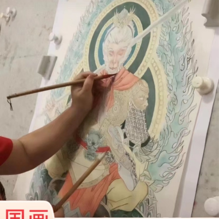 国画定 制订 做临摹纯手绘工笔写意人物山水花鸟卷轴挂画水墨装饰