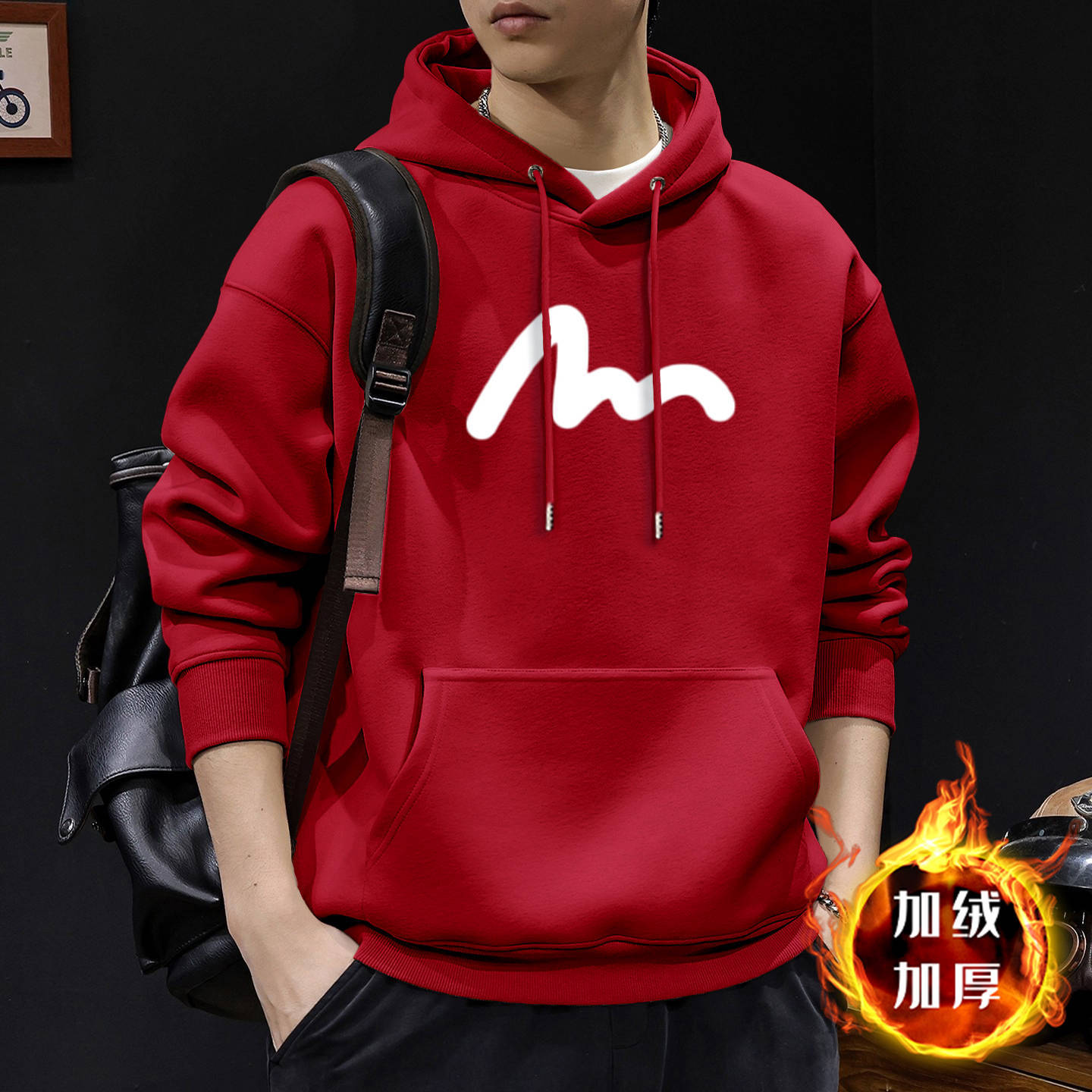 420g pesado chaqueta encapuchada de primavera y otoño marca de tendencia suelta nueva chaqueta juvenil americana vintage