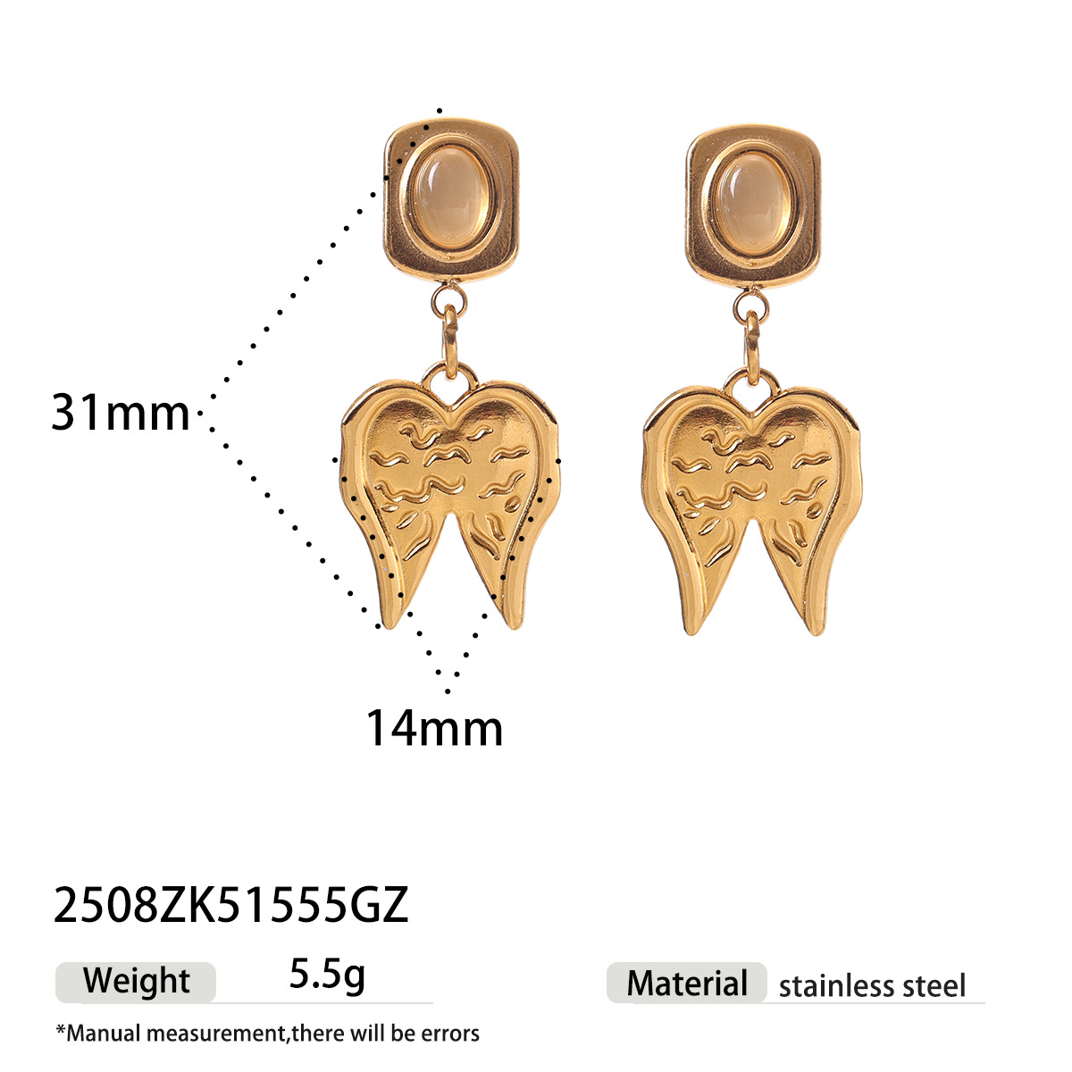 Taina europa y americana pernos de acero inoxidable compactos y exquisitos pernos de oro galvanizados 18k explosivos transfronterizos en joyas de orejas de viento para mujeres