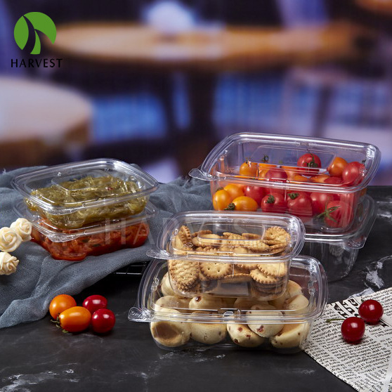 外卖透明一次性防偷吃熟食餐盒坚果饼干沙拉水果保鲜盒带撕拉扣