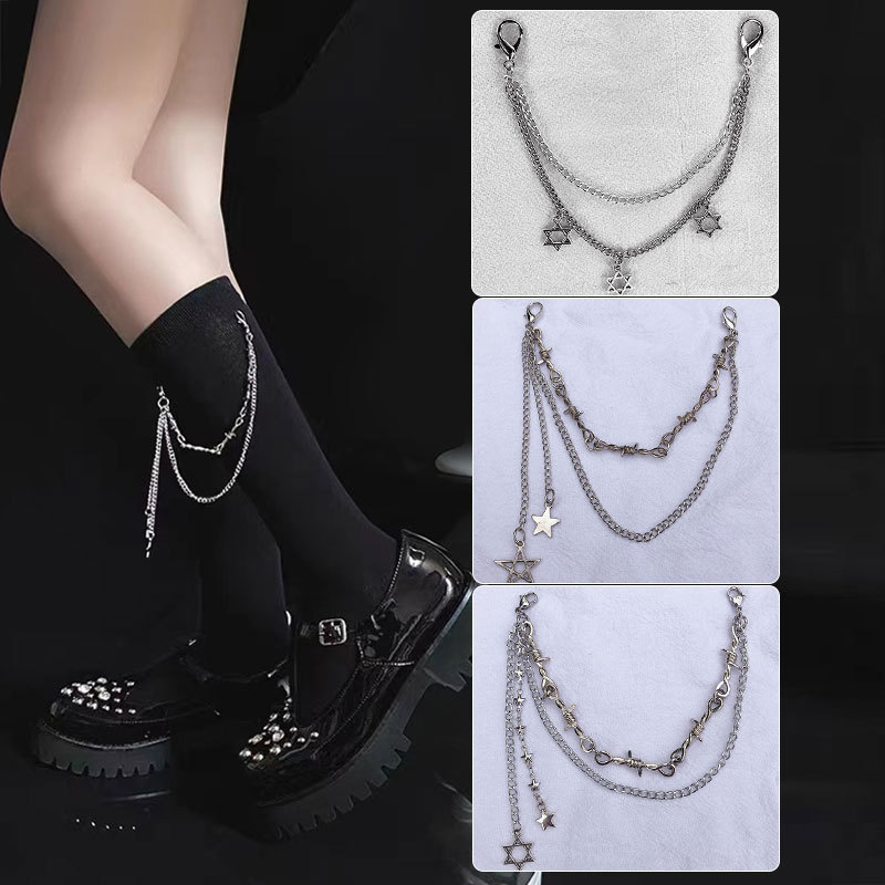 Trendy cool retro CLO star chain Joker simple stars love pendant socks detachable chain jewelry wholesale