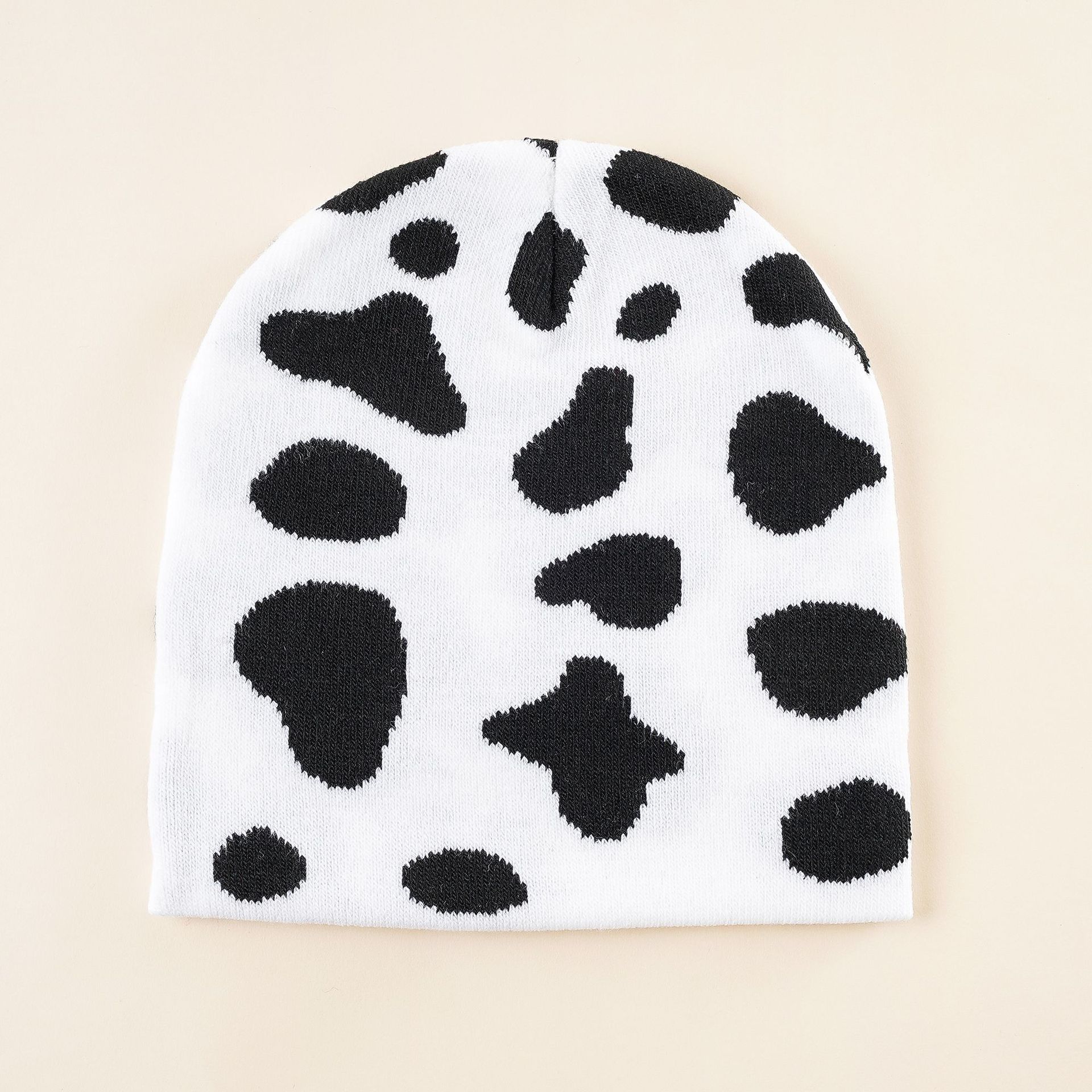Sombrero de lana con estampado de leopardo Corea del Sur ins Punto de la calle estilo de ajedrez inconformista hip hop color blanco y negro a juego sombrero frío Yupi toe cap