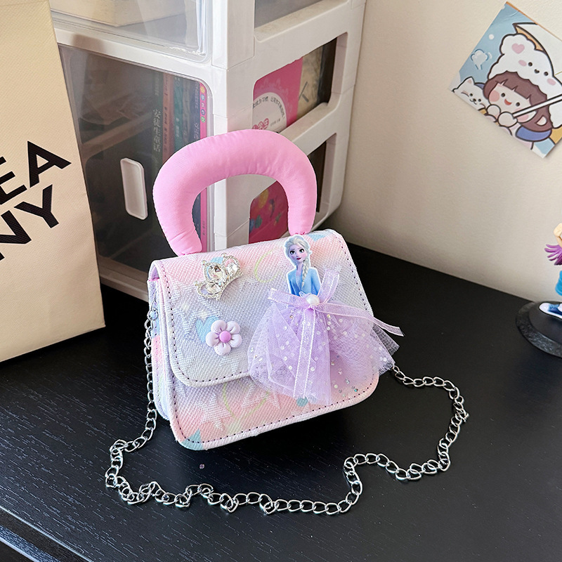 Bolso de niñas regalo de Año Nuevo bolso de hombro para niños 2025, nuevo estilo princesa bolso de mano extranjero gradiente versátil bolso de mochila