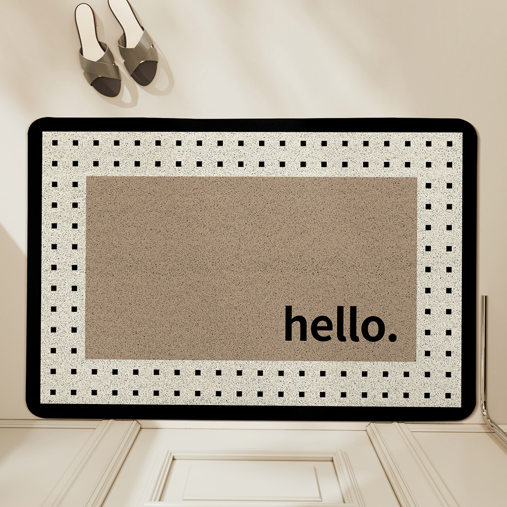 Cross-border American-style simple entrance door mat, household entryway mud scraper and sand remover, wear-resistant, dirt-resistant, non-slip doormat
