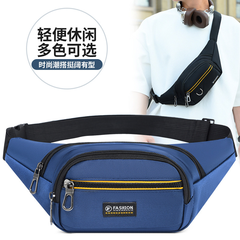 Nueva bolsa de bolsillo deportiva para correr, caja registradora de negocios de gran capacidad, bolso de mensajero de un solo hombro, bolso de pecho de moda de todos los partidos