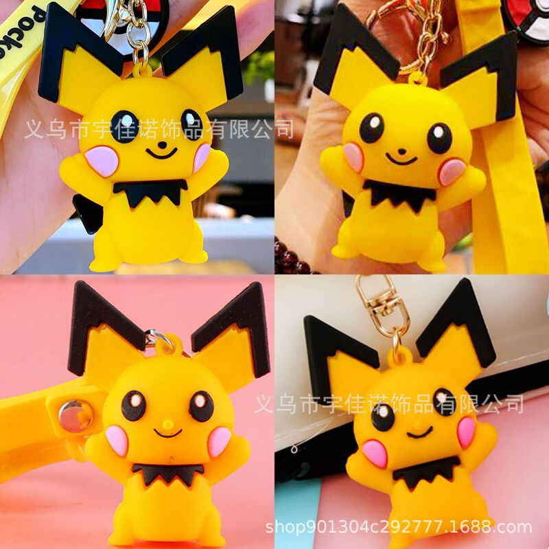 Pikachu Keychain Handmade Woven Rope Bag Pendant Car Key Ornament Baigou Cheap Small Gifts Wholesale
