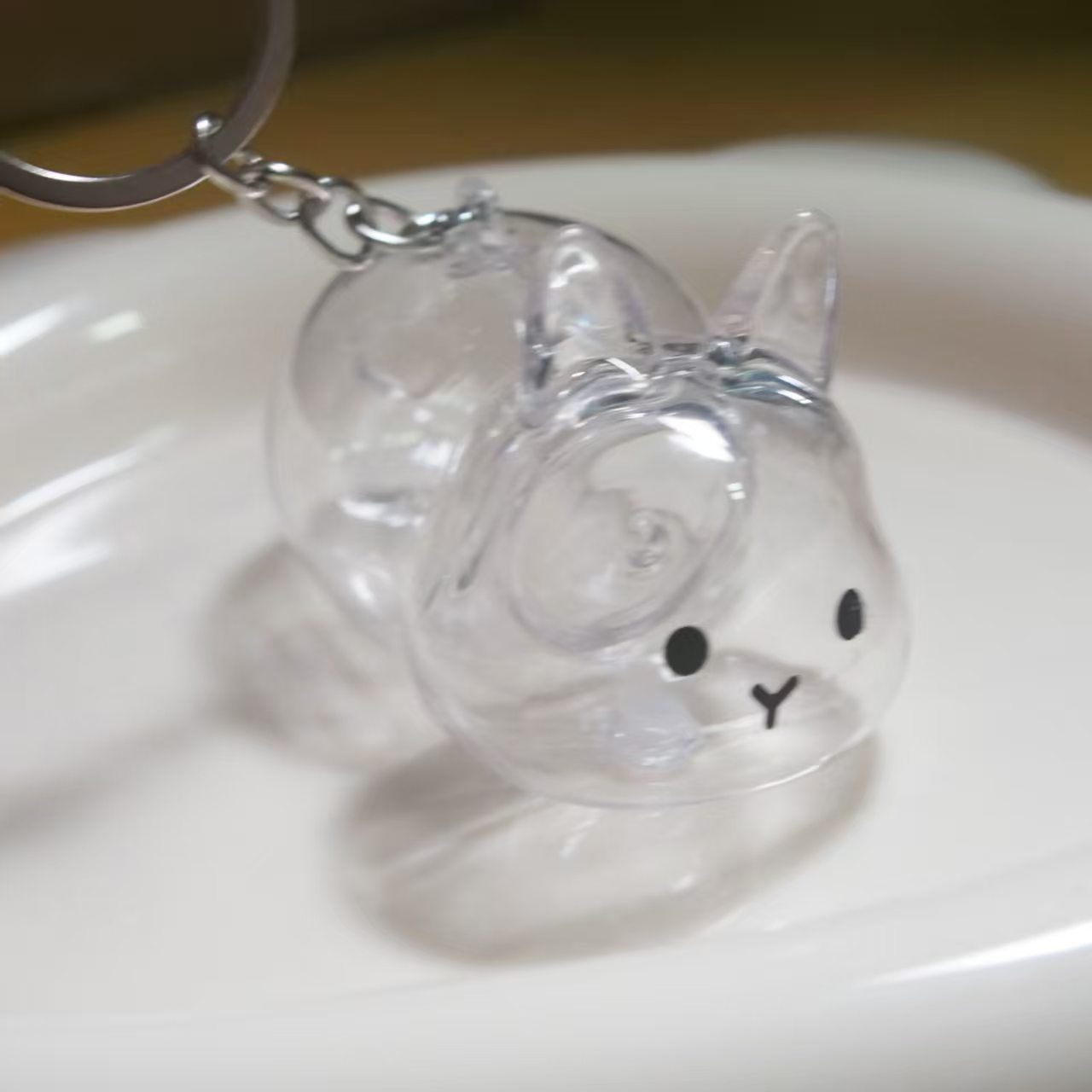 Caja de almacenamiento para perros y gatos colgantes de pelo transparente colección de almacenamiento cápsula bolsa colgantes de llaver