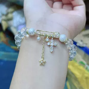 14K Qızıl-Doldurulmuş Rəng Qoruyan Sancaq Tipi Ara Boncuk Çarpaz Kulon Ulduz Zəncir Kristal DIY Qolbaq Boyunbağı Aksesuarları