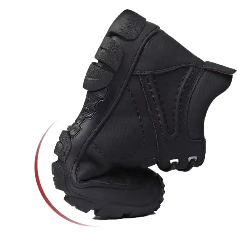 Zapatos de hombre de otoño e invierno zapatos de hombre de alto Comercio exterior zapatos casuales moda de suela gruesa zapatos acolchados de algodón de suela gruesa Comercio exterior forrado de lana caliente botas de nieve para hombres