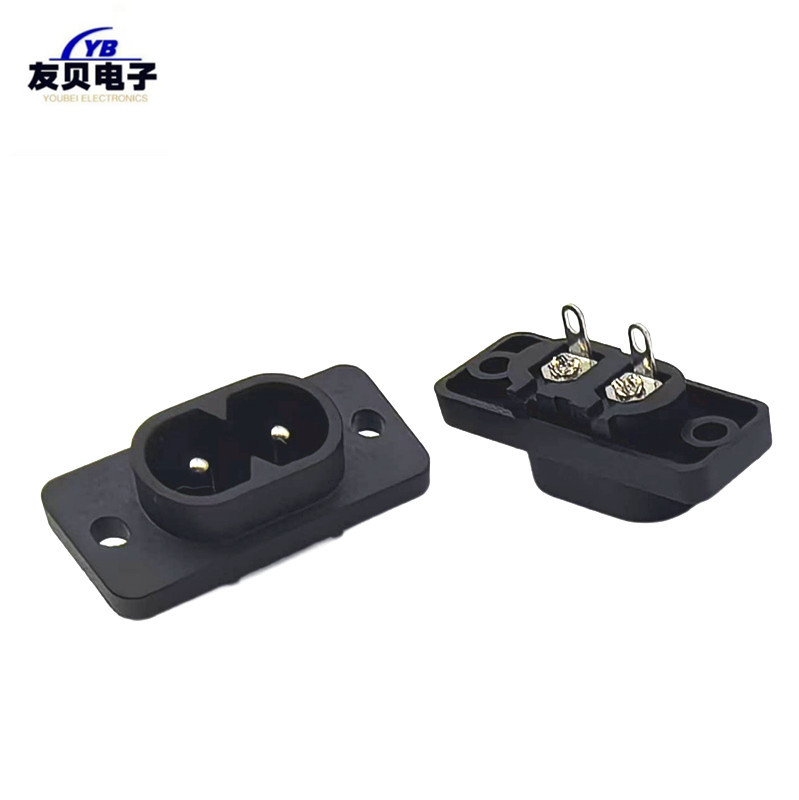 AC电源插座 电源两芯插座 8字孔八字插座 AC-006B两孔两脚充电座