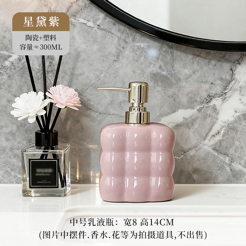 Botella de loción de lujo ligero estilo Prensa baño Baño hogar champú botella de gel de ducha desinfectante de manos sub-botella