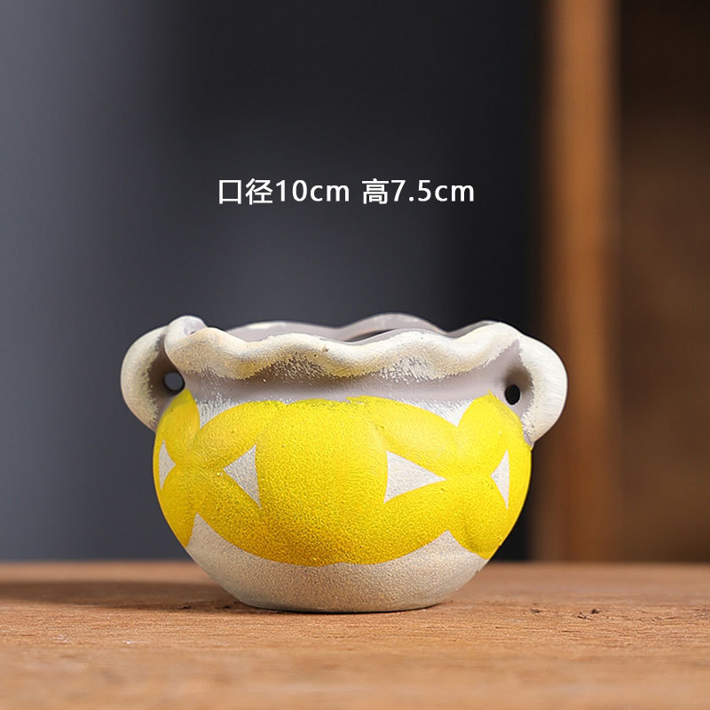 02 pequeño fabricante de macetas de flores de carne mediterránea venta directa cerámica de cerámica roja retrógrada maceta especial al por mayor