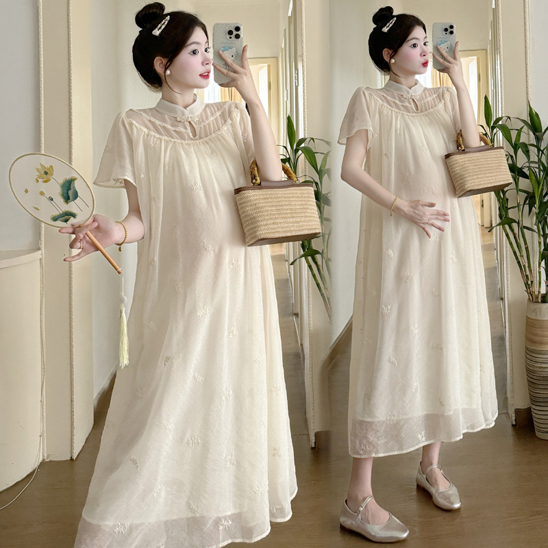 Summer fashionable elegant long dress for pregnant