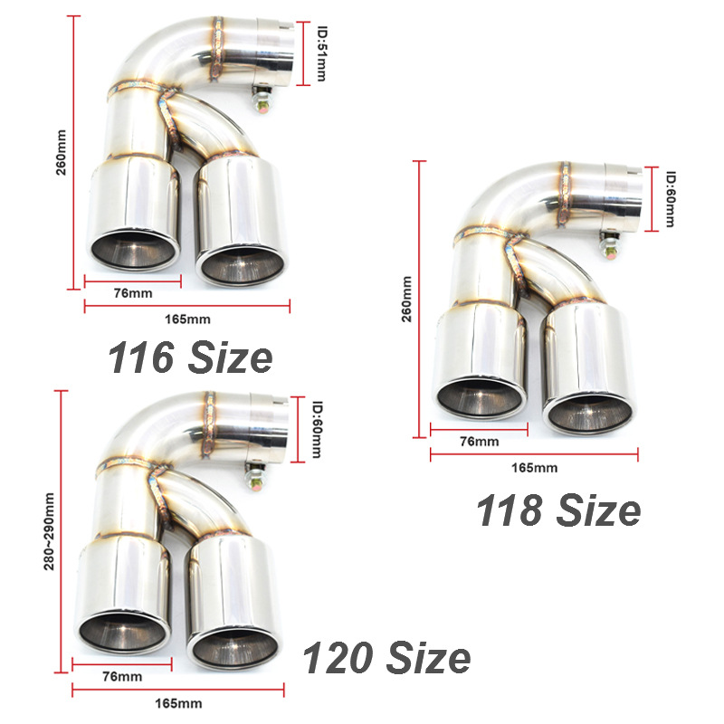 For Bmw F20 F21 118I 120I 116I 1 Series Stainless Steel Double Exhaust Pipe Muffler