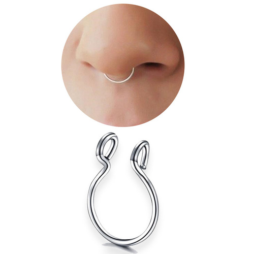 Popular European-style piercing nose jewelry stainless steel non-piercing U-shaped nose ring simple cross-border direct sales nose ring and lip ring