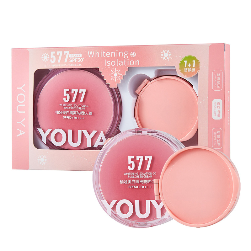 Youya ホワイトニング アイソレーション サンスクリーン CC クリーム SPF50+PA+++ 保湿ソフトフォーカス エアクッション BB クリーム メイクアップ コンシーラー パウダー|undefined