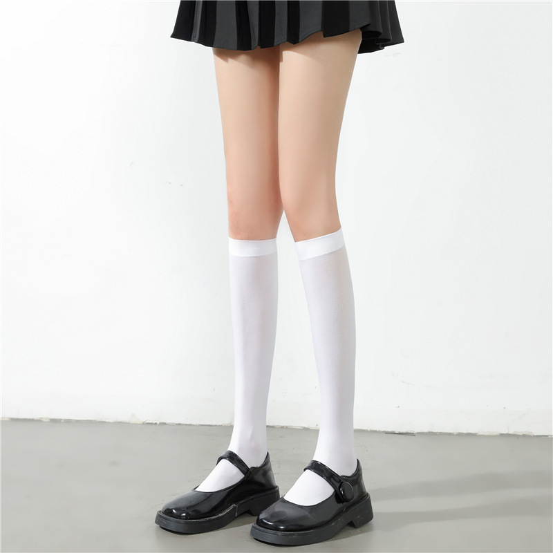 G 無地ベルベットオーバーニーソックス JK 黒と白のストッキング薄いセクシーな痩身多用途ロング太ももソックス|undefined