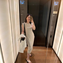 纯元 出口订单剩余Z家 螺纹棉高弹无袖螺纹显瘦小黑裙无袖连衣裙