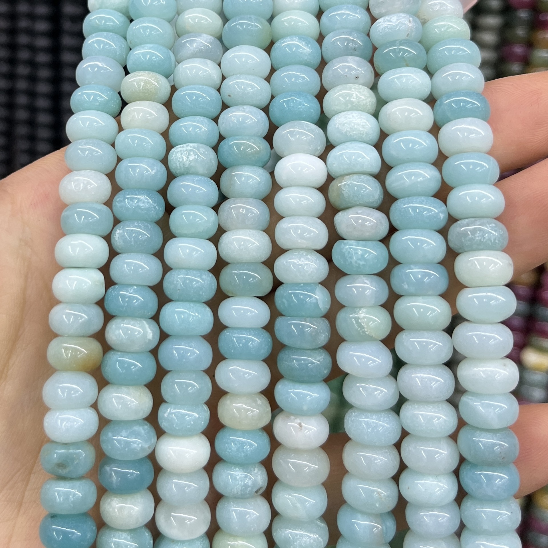 Piedra natural 5 * 8 Abaco Piedra Shoushan DIY accesorios de joyería collar de cuentas separadoras cuentas de posicionamiento cuentas al por mayor