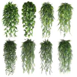 仿真壁挂龟背叶绿植藤条垂吊壁挂花艺波斯叶蕨叶森系墙壁管道吊顶