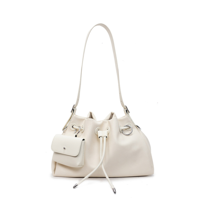 Bolso de cubo retro estilo Hong Kong 2025 verano nuevo bolso de hombro de color de contraste de moda bolso de mensajero de gran capacidad mujer