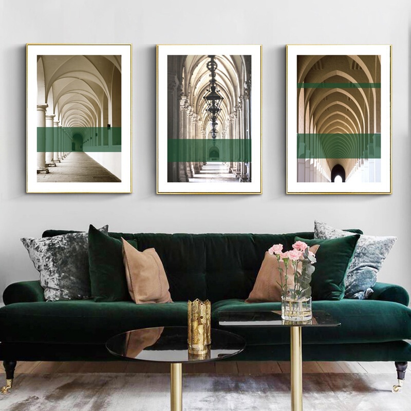 Nordic Entrance Decorative Painting, Corridor Space Wall Art, Long Vertical Architectural Mural, Artistic Triptych, Living Room Hanging Painting Nordic Entrance Decorative Painting, Corridor Space Wall Art, Long Vertical Architectural Mural, Artistic Triptych, Living Room Hanging Painting