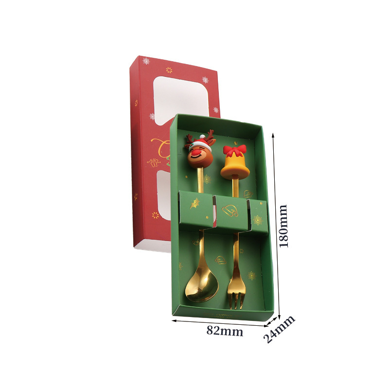 Oro 2pcs (cuchara alce + tenedor de campana) - lanzamiento de agua